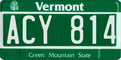 VT license plate ACY814