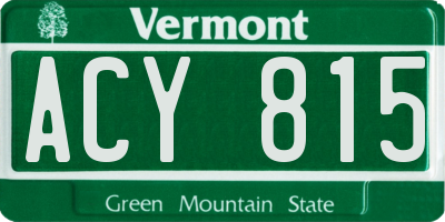 VT license plate ACY815