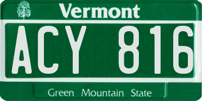 VT license plate ACY816