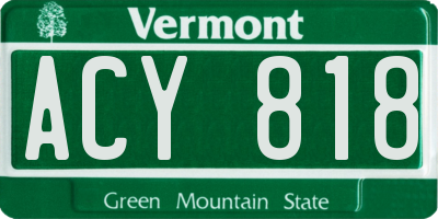 VT license plate ACY818