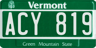 VT license plate ACY819