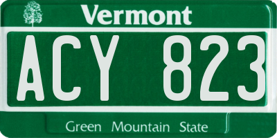 VT license plate ACY823