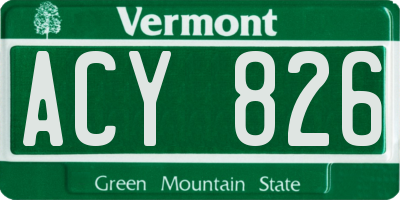 VT license plate ACY826
