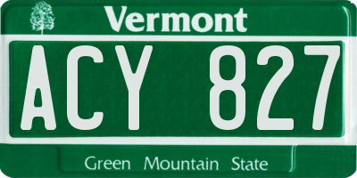 VT license plate ACY827
