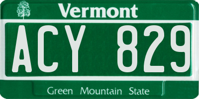 VT license plate ACY829