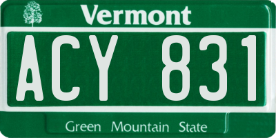 VT license plate ACY831