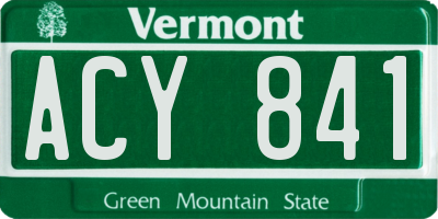 VT license plate ACY841
