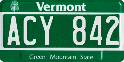 VT license plate ACY842