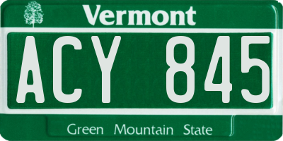 VT license plate ACY845