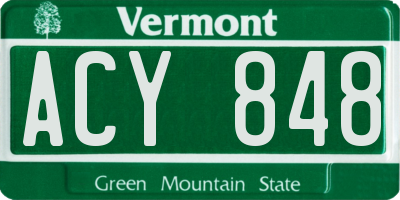 VT license plate ACY848