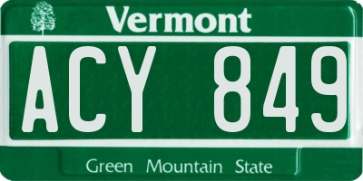VT license plate ACY849
