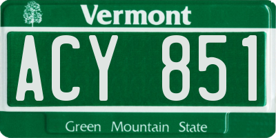 VT license plate ACY851