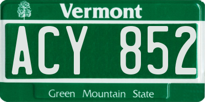 VT license plate ACY852
