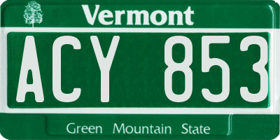 VT license plate ACY853