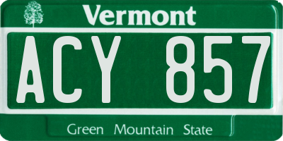 VT license plate ACY857