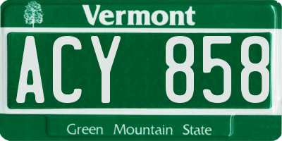VT license plate ACY858