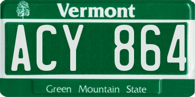 VT license plate ACY864