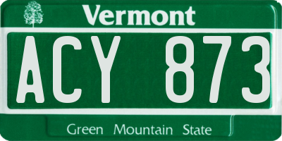 VT license plate ACY873
