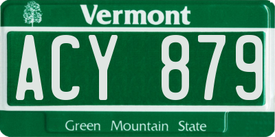VT license plate ACY879