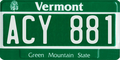 VT license plate ACY881