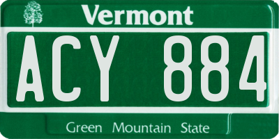 VT license plate ACY884