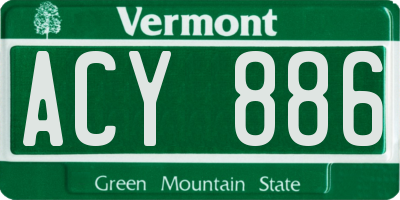 VT license plate ACY886