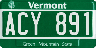 VT license plate ACY891
