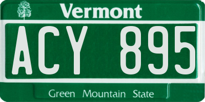 VT license plate ACY895