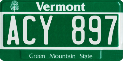 VT license plate ACY897