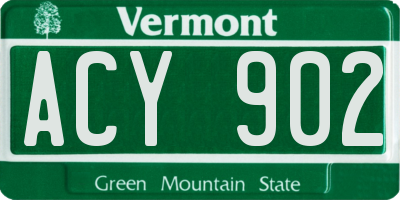 VT license plate ACY902