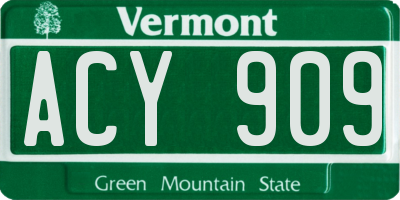 VT license plate ACY909