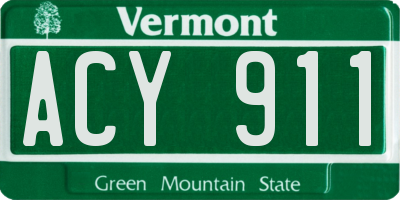 VT license plate ACY911
