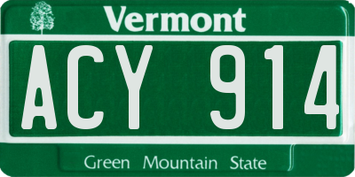 VT license plate ACY914
