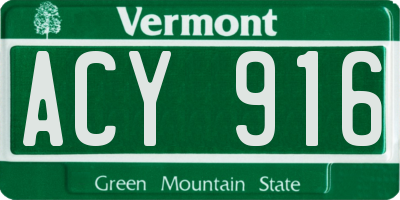 VT license plate ACY916