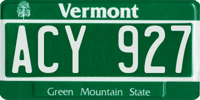 VT license plate ACY927