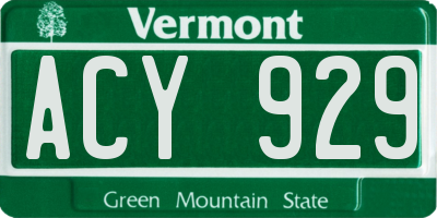 VT license plate ACY929