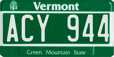 VT license plate ACY944