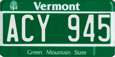 VT license plate ACY945