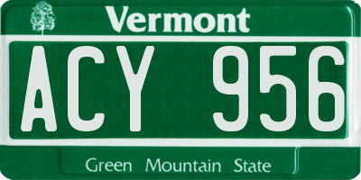 VT license plate ACY956