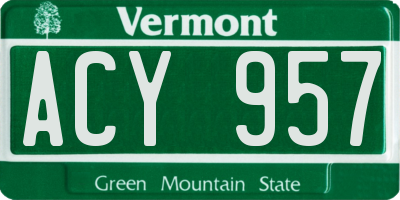 VT license plate ACY957