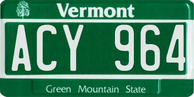 VT license plate ACY964
