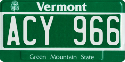 VT license plate ACY966
