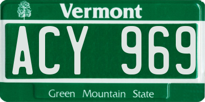 VT license plate ACY969