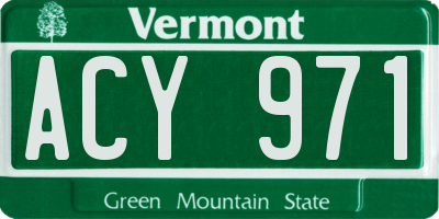 VT license plate ACY971
