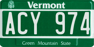 VT license plate ACY974