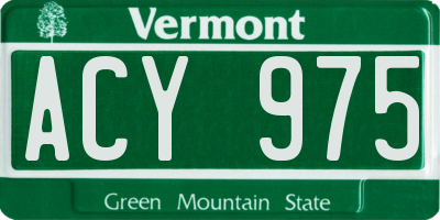 VT license plate ACY975