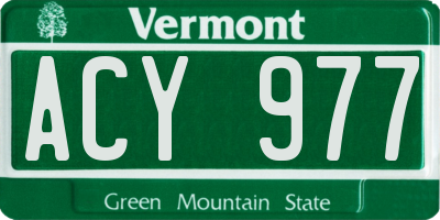 VT license plate ACY977