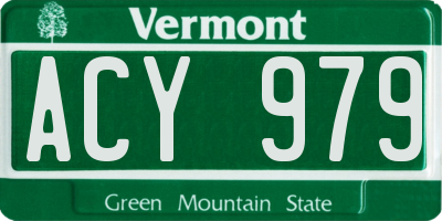 VT license plate ACY979