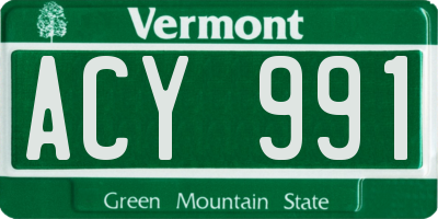 VT license plate ACY991