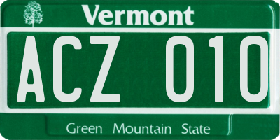 VT license plate ACZ010